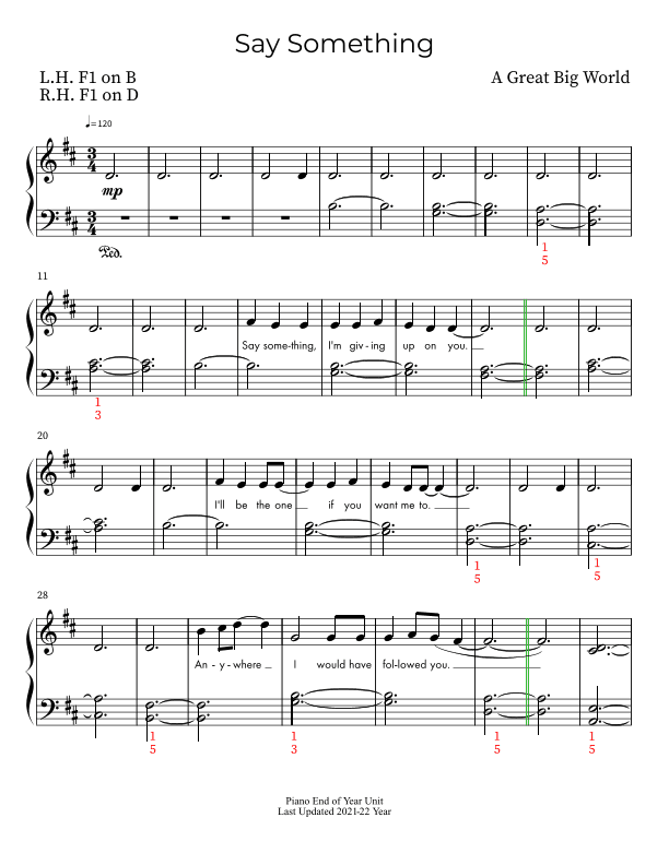 Say Something (arr. Tammy Bilotta)