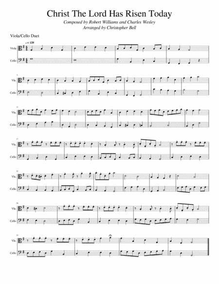 Christ The Lord Is Risen Today - Viola/Cello Duet (arr. Christopher Bell)