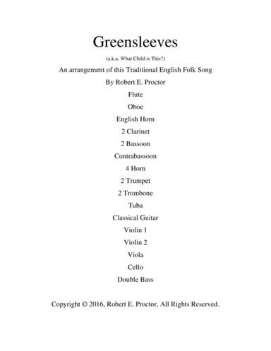 Greensleeves for Guitar and Orchestra (arr. Robert E. Proctor)