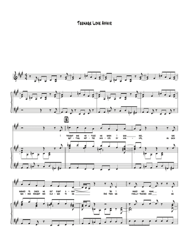 Teenage Love Affair (arr. Biegler)
