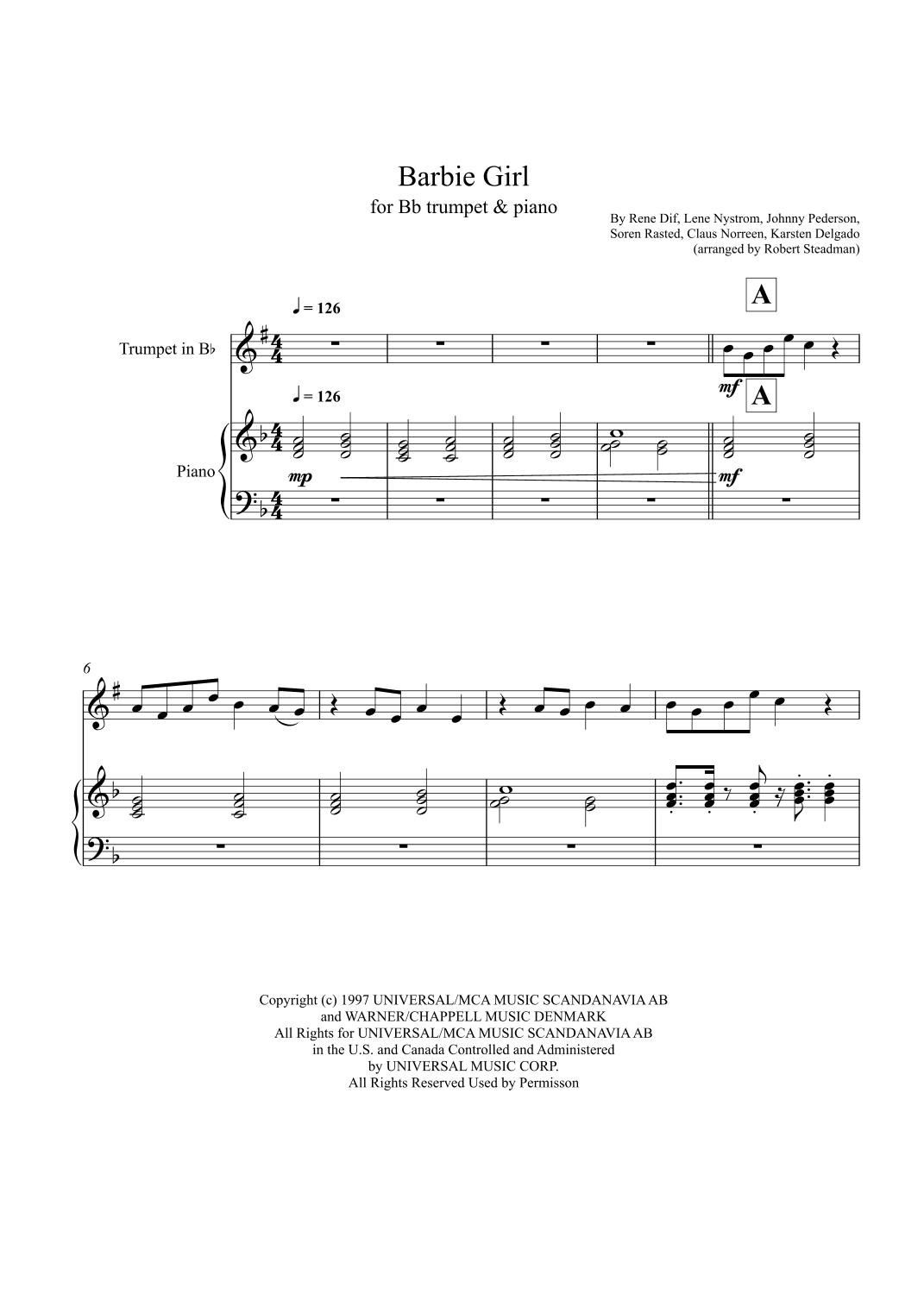 Barbie Girl (arr. Robert Steadman)