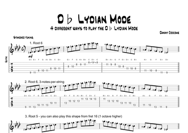 Db Lydian Mode (4 Ways to Play)