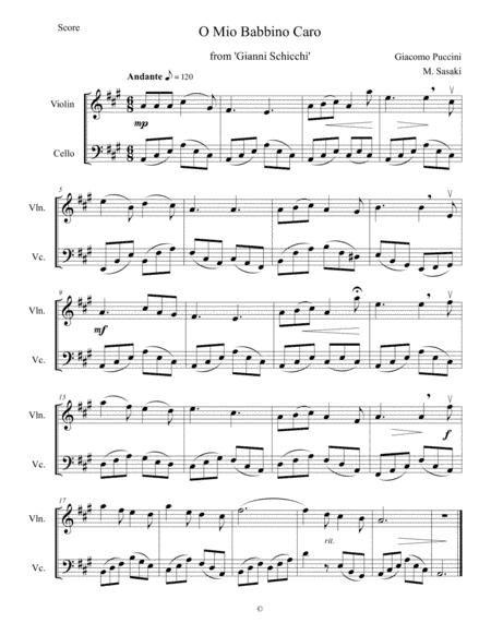 O Mio Babbino Caro (arr. Megumi Sasaki)