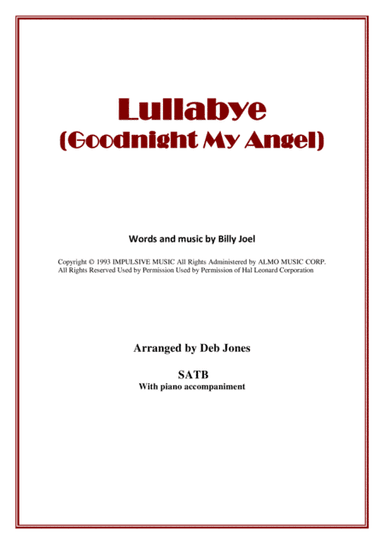Lullabye (Goodnight, My Angel) (arr. Deb Jones)