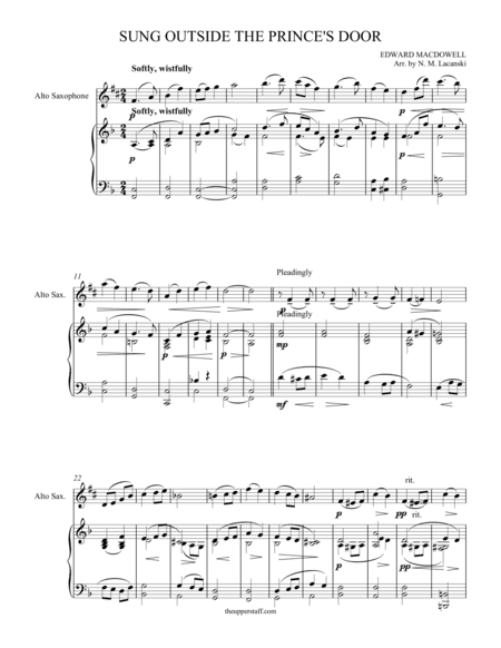 Sung Outside the Prince's Door (arr. Nick Lacanski)