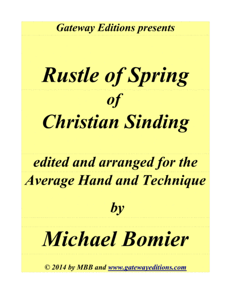 Rustle of Spring for Piano Solo (arr. Michael Bomier)