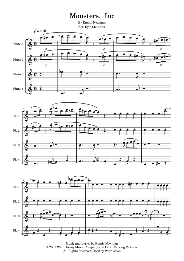 Monsters Inc. (arr. Kyle Steindler)