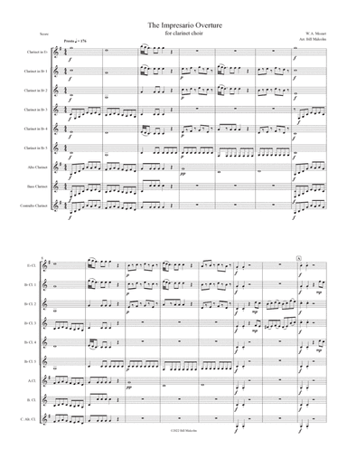 The Impresario Overture for clarinet choir (arr. Bill Malcolm)