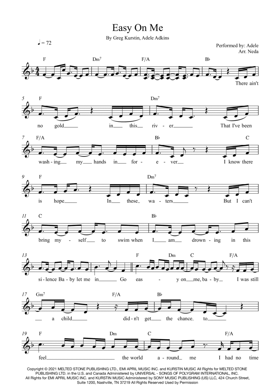 Easy On Me (arr. Neda)