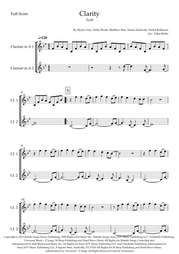 Clarity (arr. Fabio Britto)