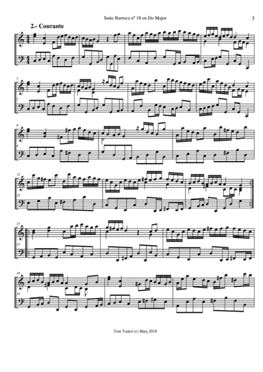 Courante (movement of baroque suite nº18 in C Major for piano of Toni Tudurí)