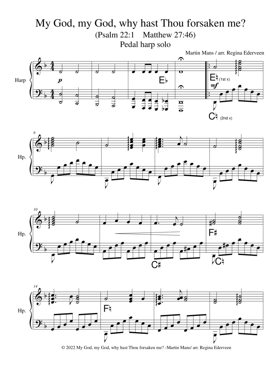 My God, my God, why hast Thou forsaken me? (Psalm 22/Matthew 27:46) - pedal harp solo