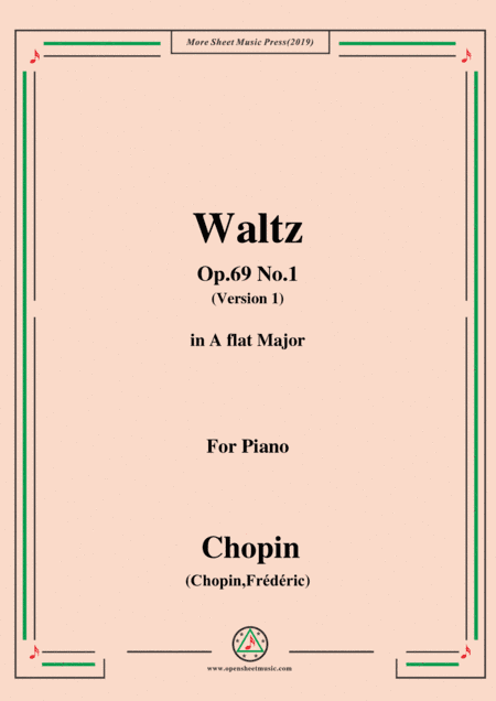 Chopin-Waltz,in A flat Major,Op.69 No.1,for Piano (arr. MSM)