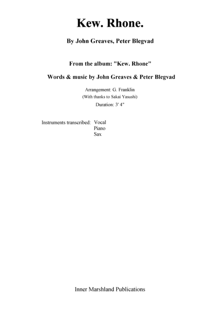 Kew Rhone (arr. G. Franklin)
