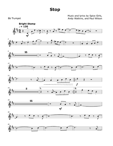 Stop (arr. David Lartey)