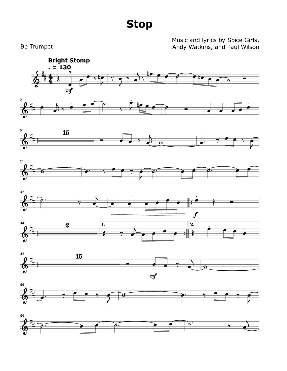 Stop (arr. David Lartey)