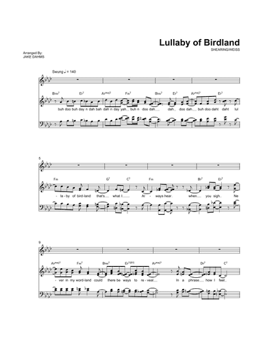 Lullaby Of Birdland (arr. Jake Dahms)