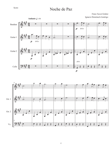 Noche de paz (Silent night) Arg. by Domenechamerigo (arr. Ignacio Domenech)