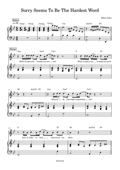 Sorry Seems To Be The Hardest Word (arr. Anacrusa)