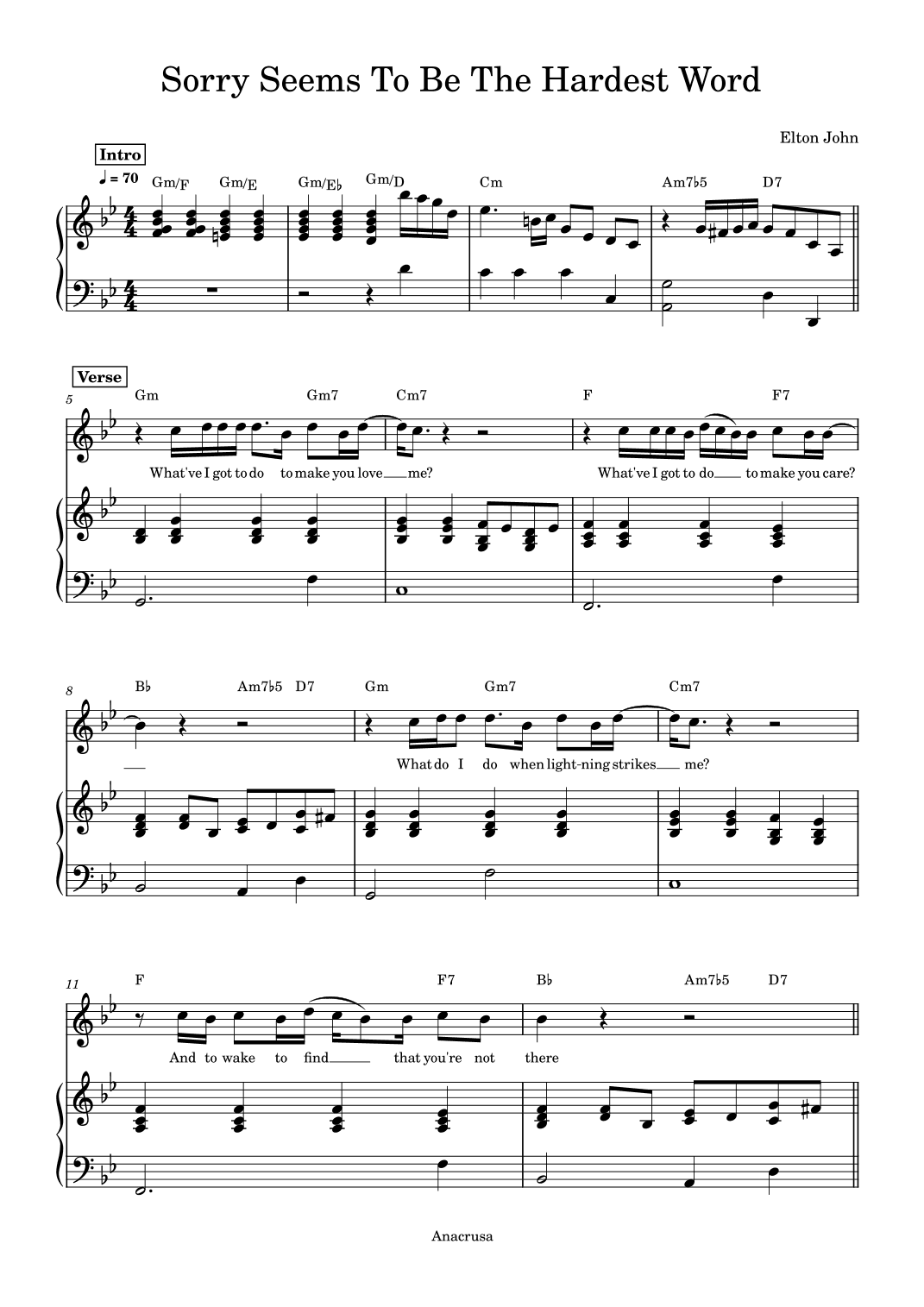 Sorry Seems To Be The Hardest Word (arr. Anacrusa)