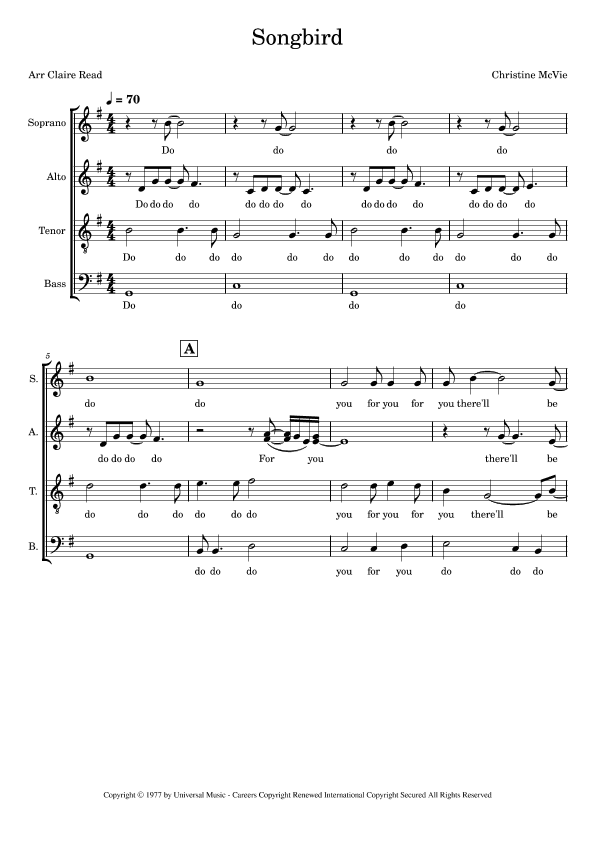 Songbird (arr. Claire Read)