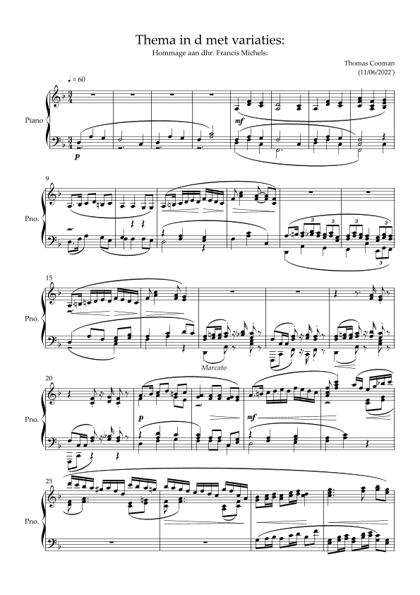 Theme in d with variations