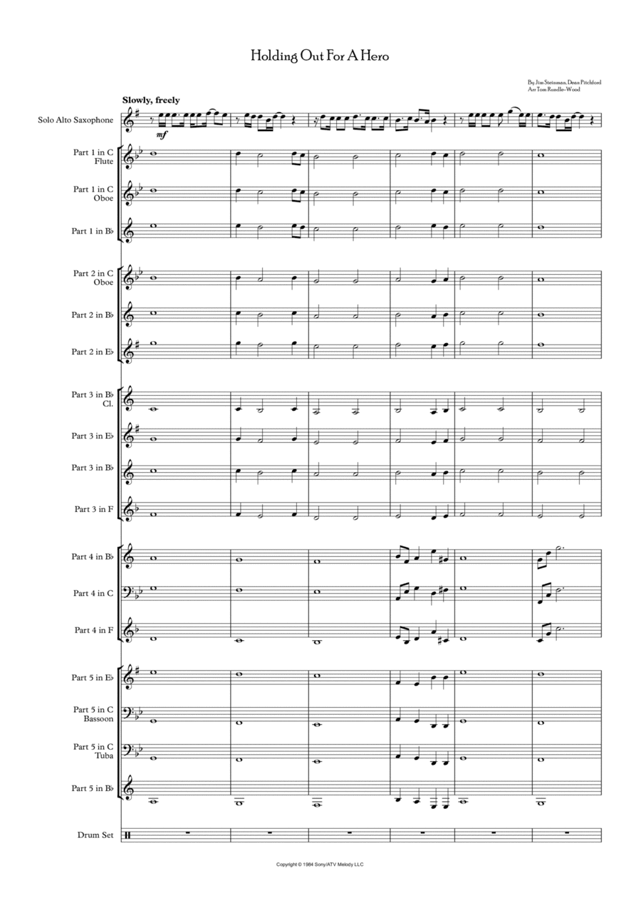 Holding Out For A Hero (arr. Tom Rundle-Wood)