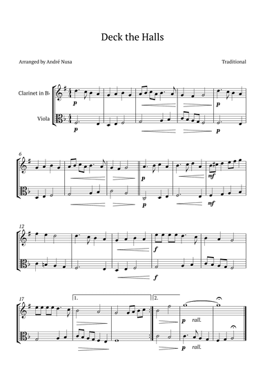 Deck the Halls (arr. André Nusa)