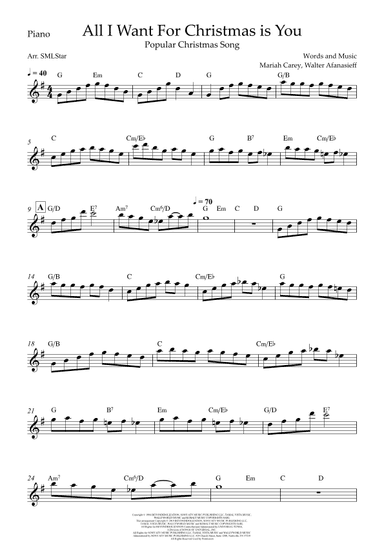 All I Want For Christmas Is You (arr. SMLStar)