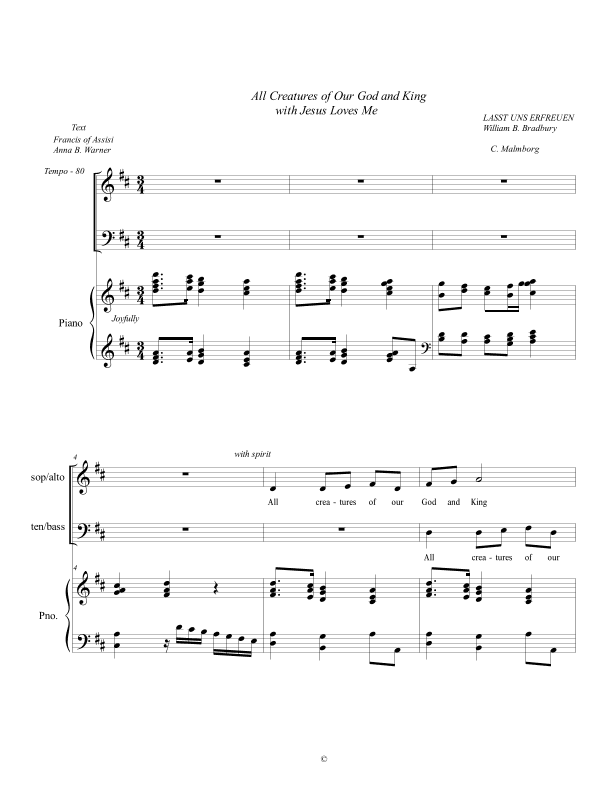 All Creatures of Our God and King with Jesus Loves Me