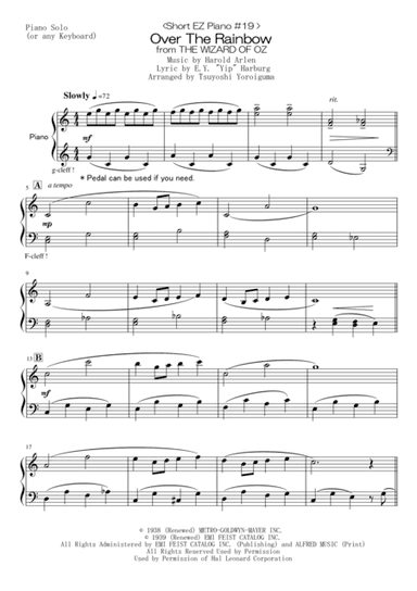 Over The Rainbow (from The Wizard Of Oz) (arr. Tsuyoshi Yoroiguma)