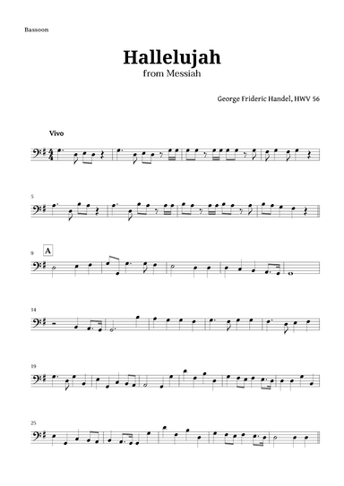 Hallelujah by Handel for Bassoon (arr. Langanho)