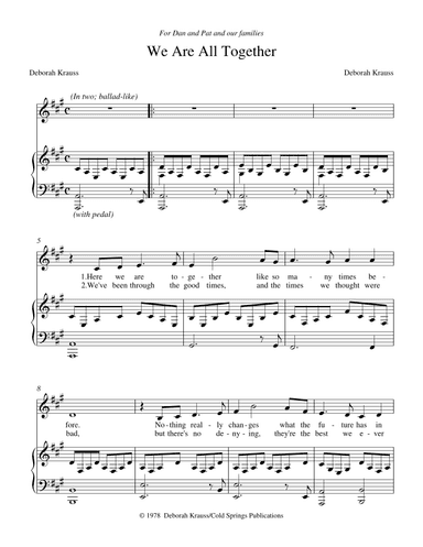 We are All Together (Vocal Solo)