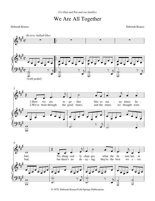 We are All Together (Vocal Solo)