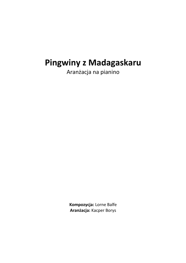 The Penguins Of Madagascar (arr. Kacper Borys)