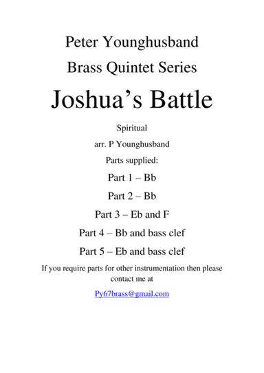 Joshua's Battle (arr. Peter Younghusband)