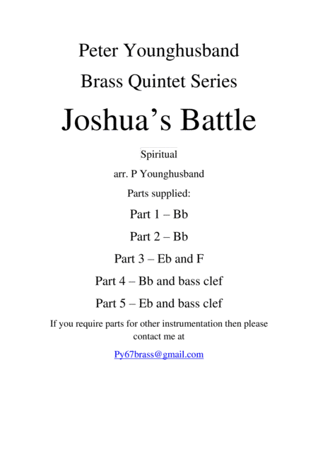 Joshua's Battle (arr. Peter Younghusband)