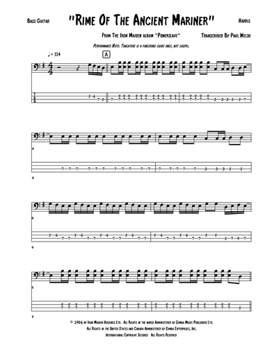 Rime Of The Ancient Mariner (arr. Accubass)