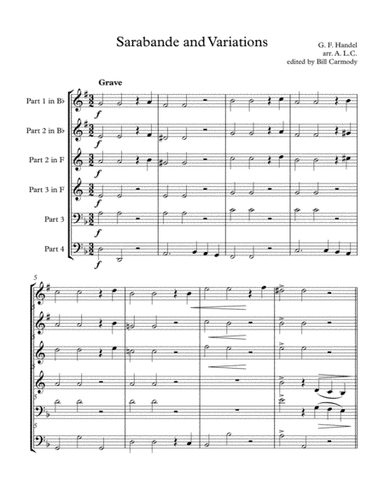 Sarabande and Variations (arr. edited by Bill Carmody)