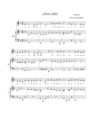 Adeste Fideles. Voce e piano (arr. Ester Alessandrini)