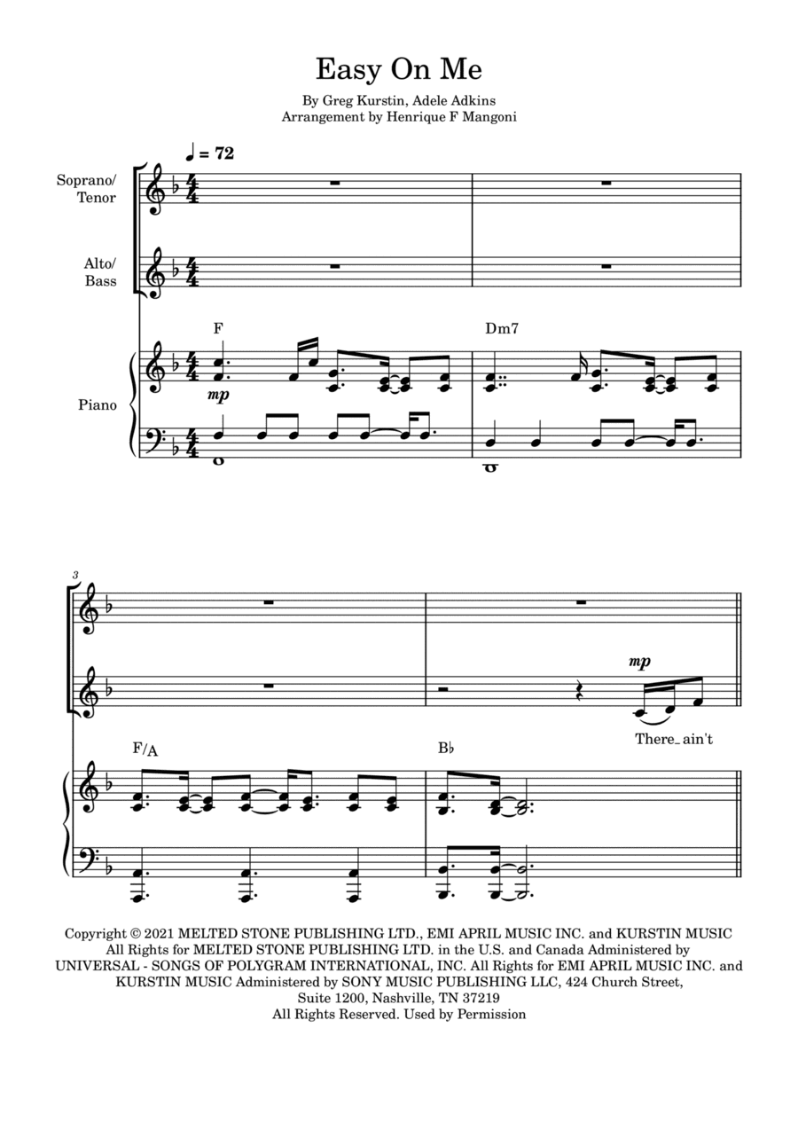 Easy On Me (arr. Henrique F Mangoni)