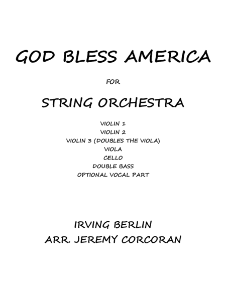 God Bless America (arr. Jeremy Corcoran)