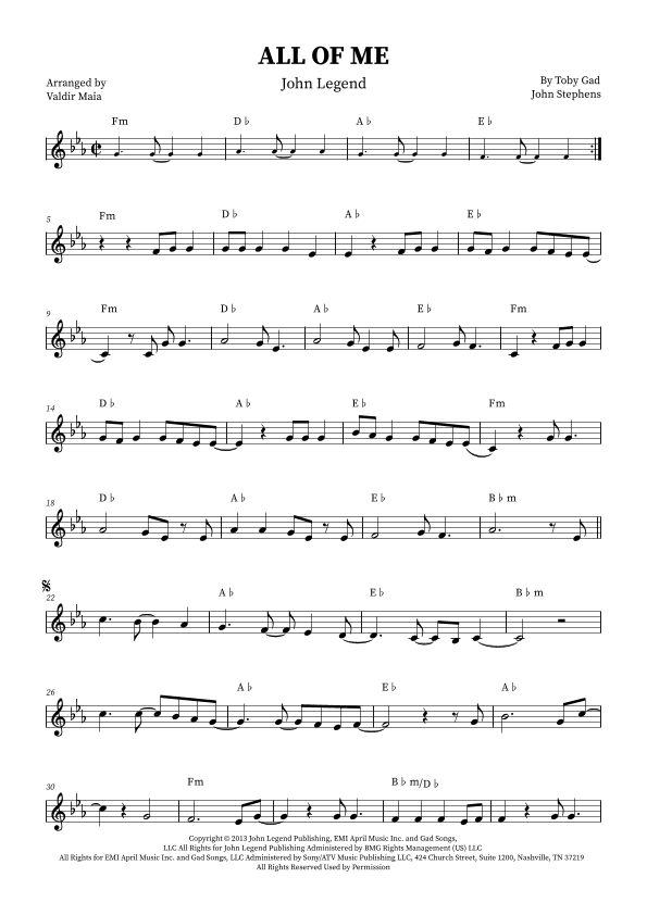 All Of Me (arr. Valdir Maia)