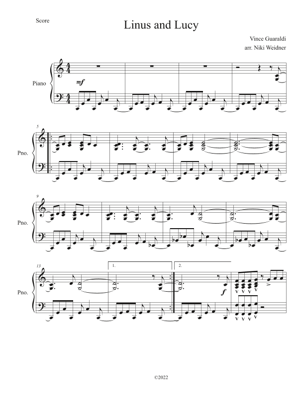 Linus And Lucy (arr. Niki Weidner)