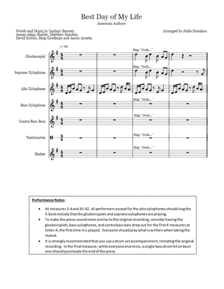 Best Day Of My Life (arr. Jodie Donahoo)