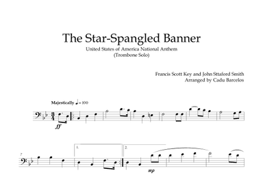 The Star-Spangled Banner - EUA Hymn (Trombone solo) (arr. Cadu Barcelos)