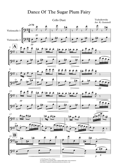 Dance Of The Sugar Plum Fairy: Cello Duet (arr. Keith Gemmell)