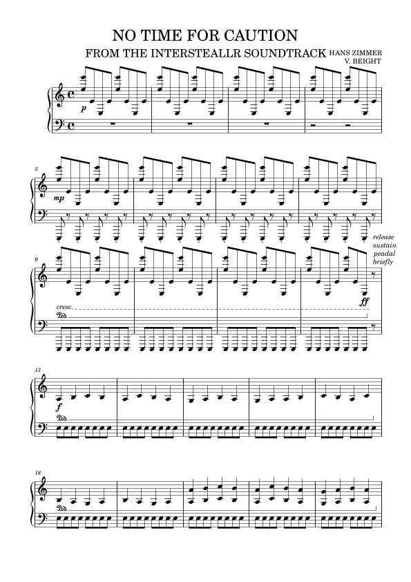 No Time For Caution (arr. Wyatt Beight)
