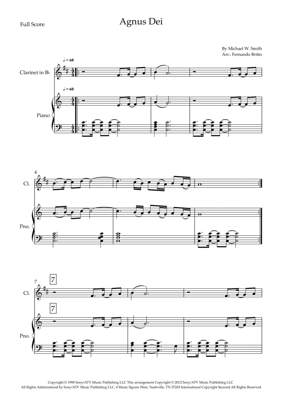 Agnus Dei (arr. Fernando Britto)