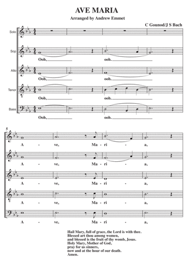 Ave Maria (Bach/Gounod) A Cappella SATB (arr. Andrew Emmet)